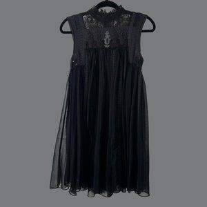 Free People Lace High Neck Swing Dress Sz S